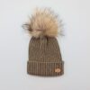 Gorro infantil unisex con pompón de pelo natural Monnuage